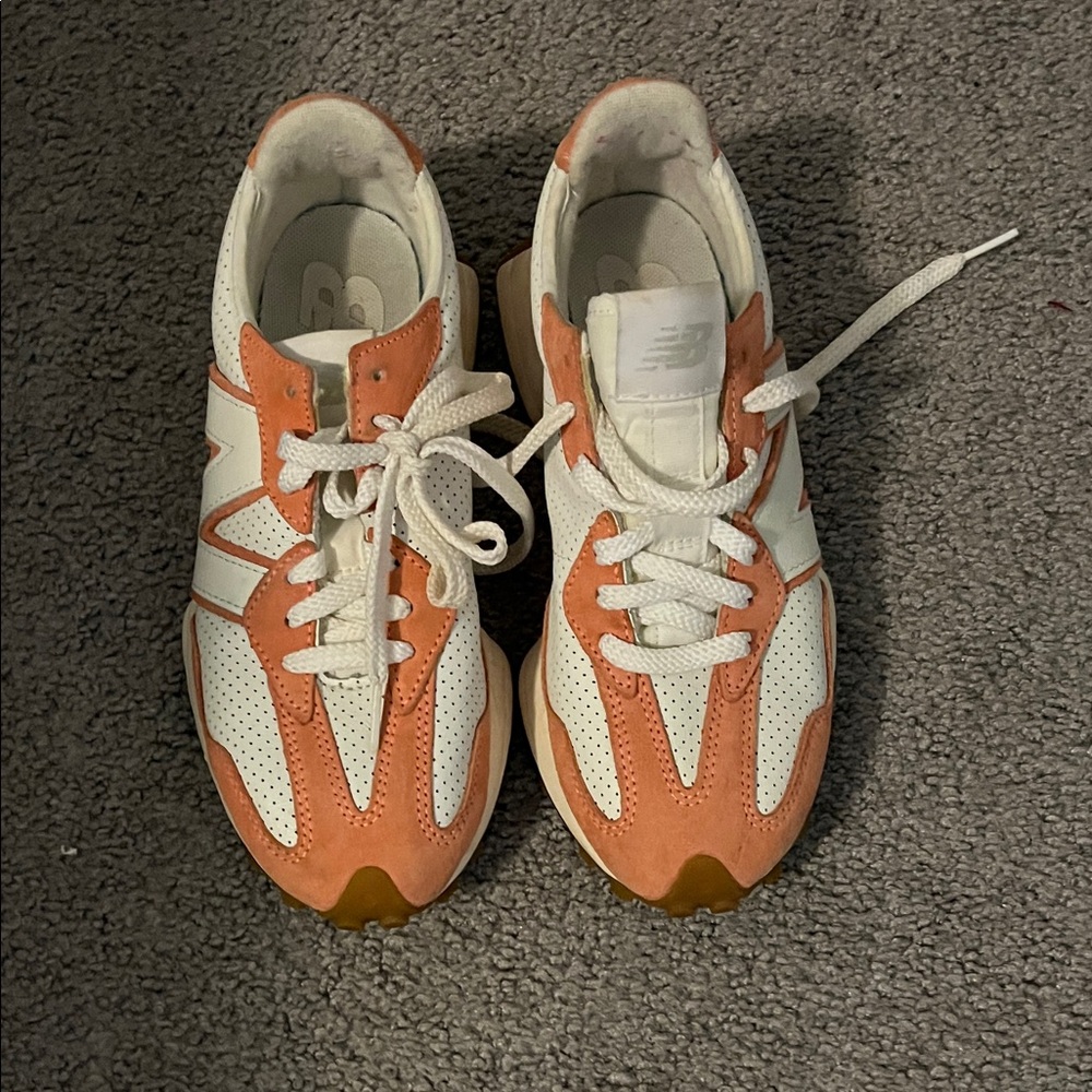 New Balance Women's Sneakers in Coral and White